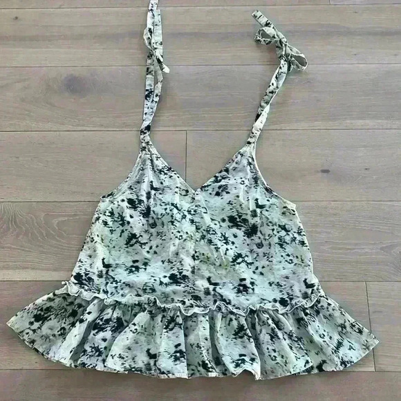 Jason Wu Magnolia Blue Blurred Tie Shoulder Blouse | Size 6 - Picture 12 of 12